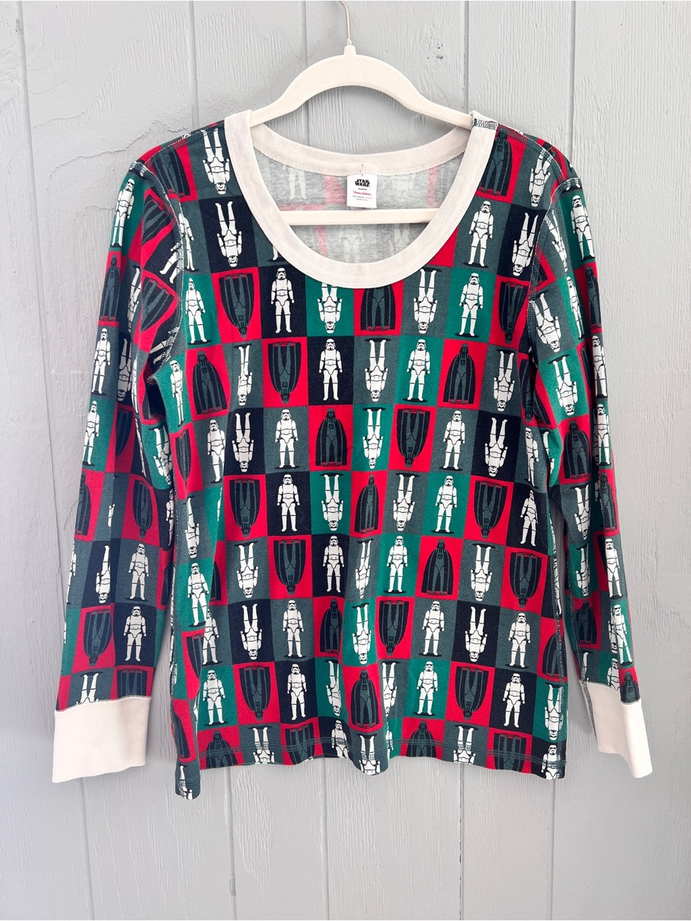 Hanna Andersson Adult Large PJ Star Wars Stormtrooper Print Long Sleeve Top